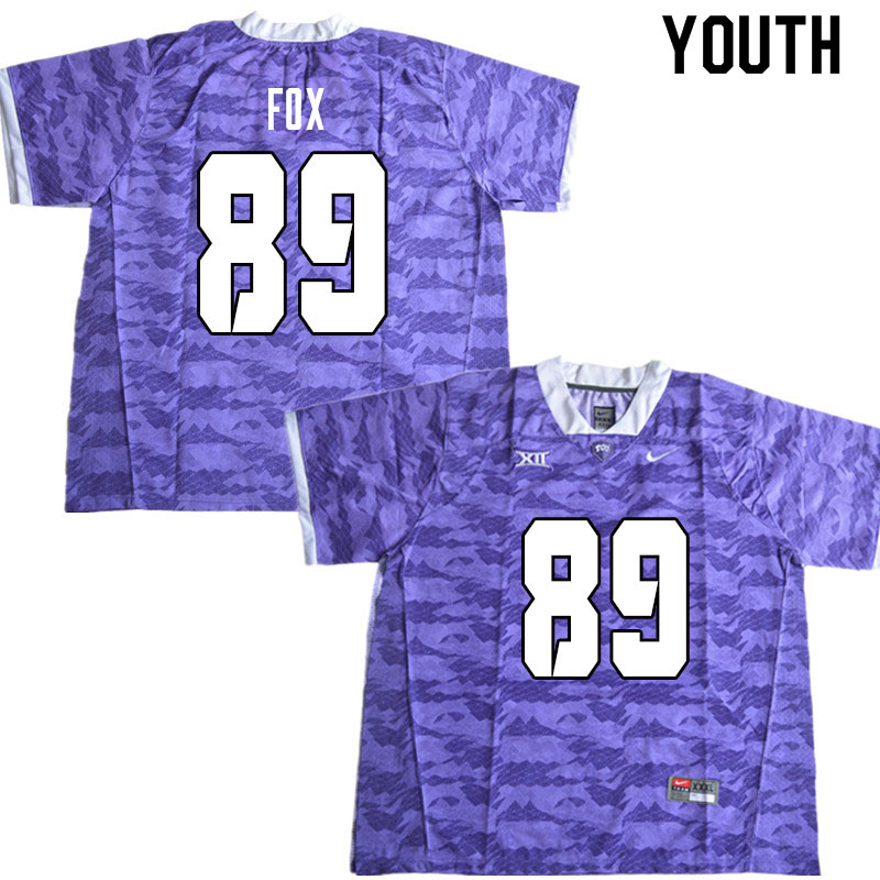 Youth #89 Hayden Fox TCU Horned Frogs College Football Jerseys Sale-Limited Purple - Click Image to Close